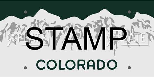 STAMP Colorado License Plate