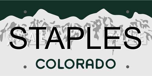 STAPLES Colorado License Plate