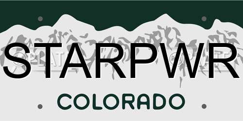 STARPWR Colorado License Plate