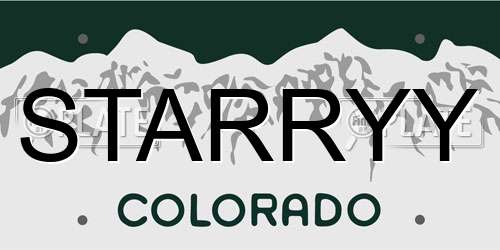 STARRYY Colorado License Plate