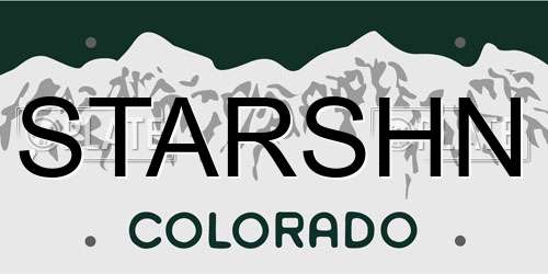 STARSHN Colorado License Plate