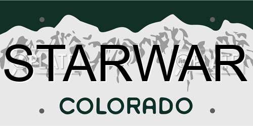 STARWAR Colorado License Plate