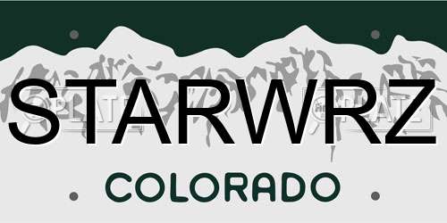 STARWRZ Colorado License Plate