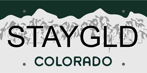 STAYGLD Colorado License Plate