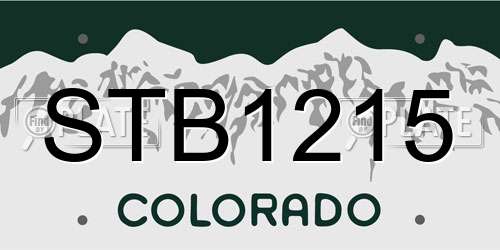 STB1215 Colorado License Plate