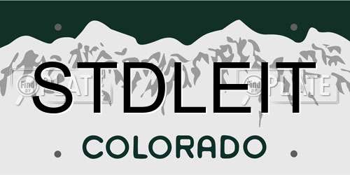 STDLEIT Colorado License Plate