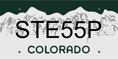 STE55P Colorado License Plate