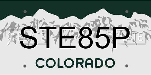 STE85P Colorado License Plate