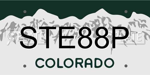 STE88P Colorado License Plate