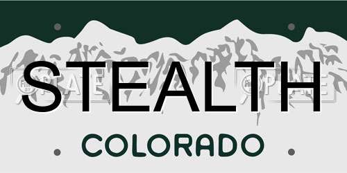 STEALTH Colorado License Plate