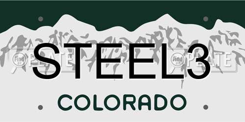 STEEL3 Colorado License Plate