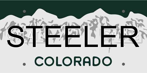 STEELER Colorado License Plate