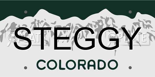 STEGGY Colorado License Plate