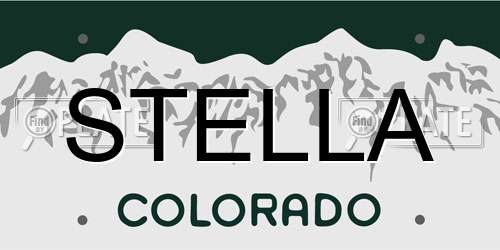 STELLA Colorado License Plate