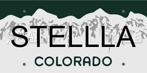 STELLLA Colorado License Plate