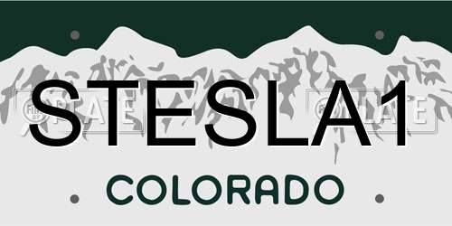 STESLA1 Colorado License Plate