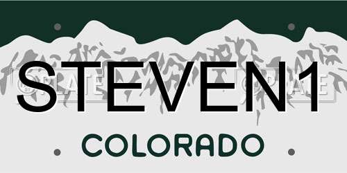 STEVEN1 Colorado License Plate