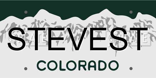 STEVEST Colorado License Plate