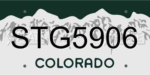 STG5906 Colorado License Plate