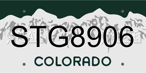 STG8906 Colorado License Plate