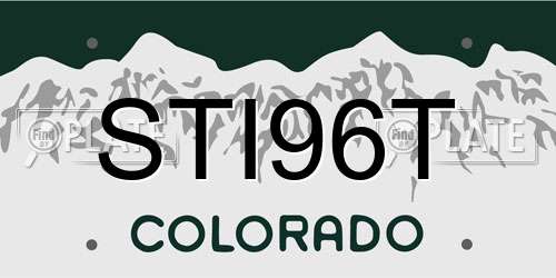 STI96T Colorado License Plate