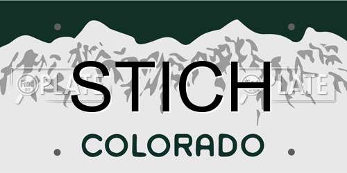 STICH Colorado License Plate