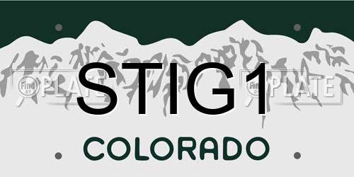 STIG1 Colorado License Plate