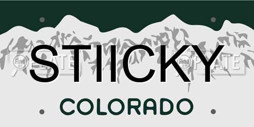 STIICKY Colorado License Plate