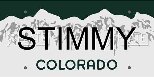 STIMMY Colorado License Plate
