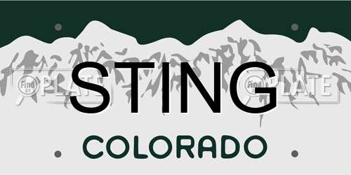 STING Colorado License Plate