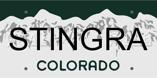 STINGRA Colorado License Plate