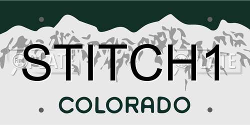 STITCH1 Colorado License Plate