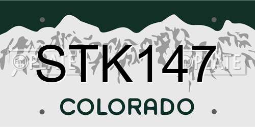 STK147 Colorado License Plate