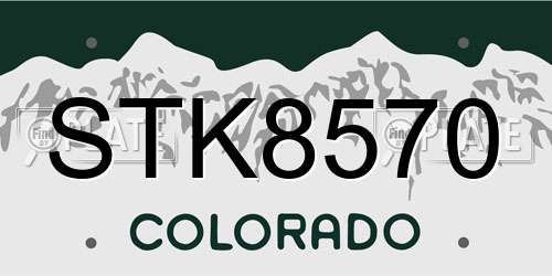 STK8570 Colorado License Plate