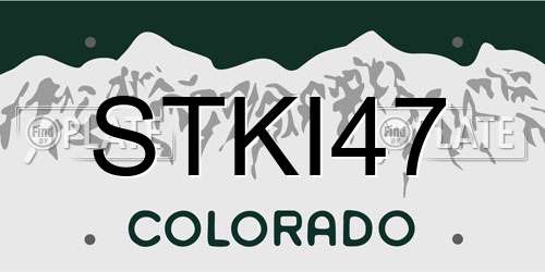 STKI47 Colorado License Plate