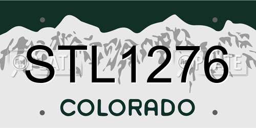 STL1276 Colorado License Plate