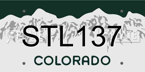 STL137 Colorado License Plate