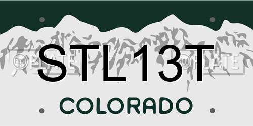 STL13T Colorado License Plate