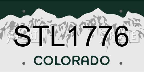 STL1776 Colorado License Plate