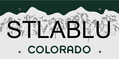 STLABLU Colorado License Plate