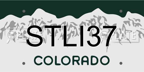 STLI37 Colorado License Plate