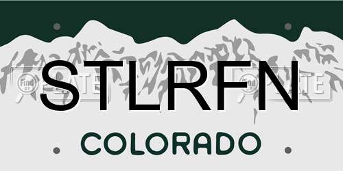 STLRFN Colorado License Plate