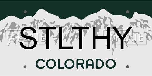 STLTHY Colorado License Plate