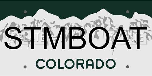 STMBOAT Colorado License Plate