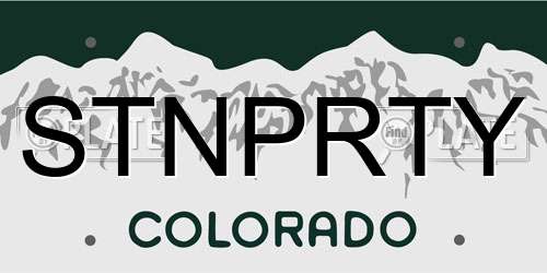 STNPRTY Colorado License Plate