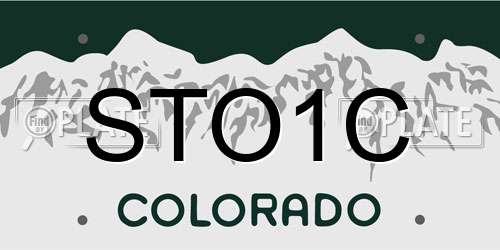 STO1C Colorado License Plate