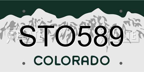 STO589 Colorado License Plate