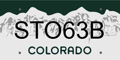 STO63B Colorado License Plate