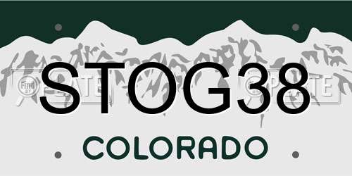 STOG38 Colorado License Plate