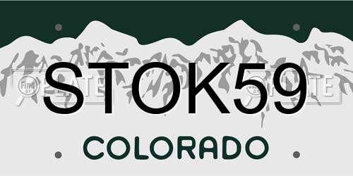 STOK59 Colorado License Plate